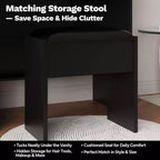 Makeup Vanity Desk with Mirror and Lights, Vanity Table Set with Charging Station, Dressing Table with Stool, 2 Drawers, Power Outlets & USB Ports