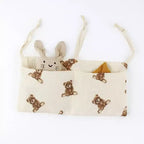Alilang Sac Organisateur de Poussette avec Broderie Ours en Peluche et Multi-Poches 18x38cm - Beige