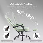 Chaise de jeu Bestier avec support lombaire, chaise de bureau avec hauteur réglable, accoudoirs et appuie-tête, roues rotatives à 360°