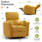 Fauteuil inclinable électrique KERDOM, fauteuil inclinable pivotant et à bascule avec ports USB