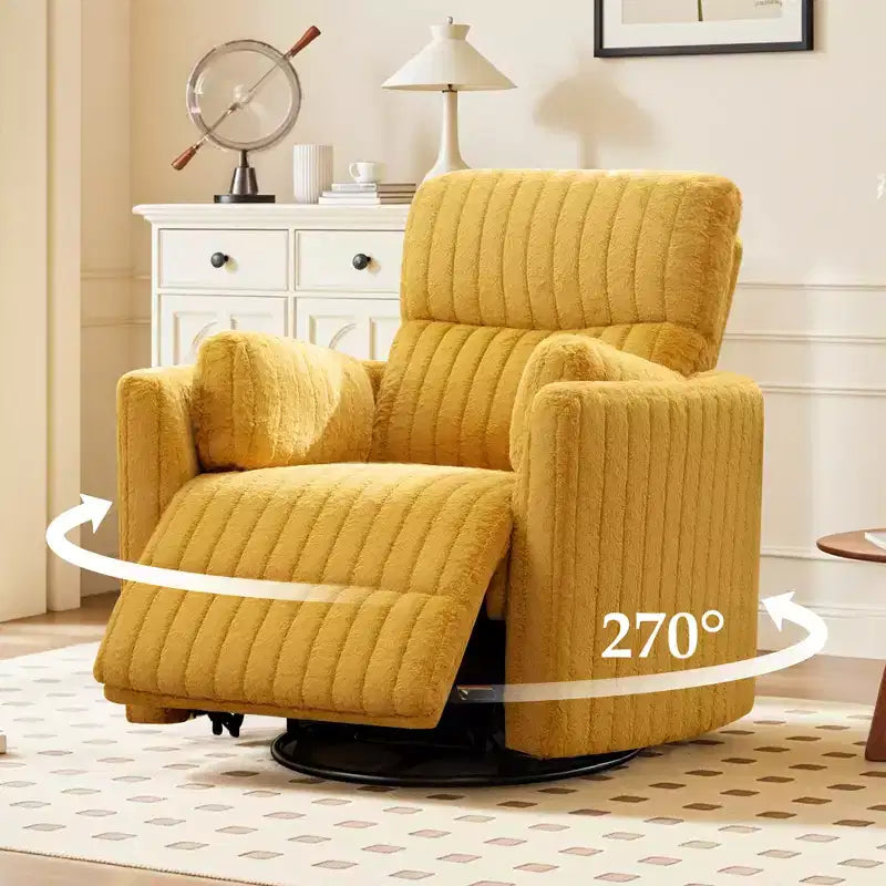 Fauteuil inclinable électrique KERDOM, fauteuil inclinable pivotant et à bascule avec ports USB