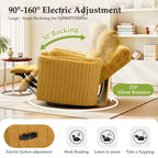 Fauteuil inclinable électrique KERDOM, fauteuil inclinable pivotant et à bascule avec ports USB