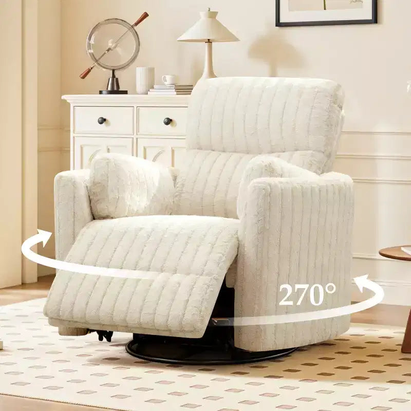 Fauteuil inclinable électrique KERDOM, fauteuil inclinable pivotant et à bascule avec ports USB