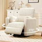 Fauteuil inclinable électrique KERDOM, fauteuil inclinable pivotant et à bascule avec ports USB