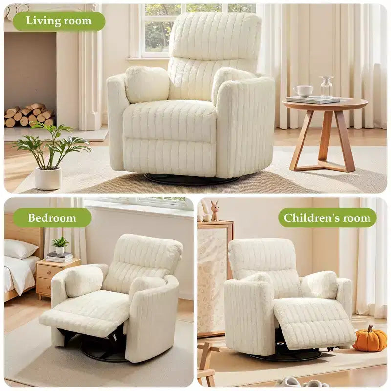 Fauteuil inclinable électrique KERDOM, fauteuil inclinable pivotant et à bascule avec ports USB