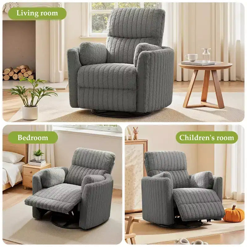 Fauteuil inclinable électrique KERDOM, fauteuil inclinable pivotant et à bascule avec ports USB