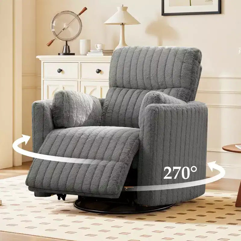 Fauteuil inclinable électrique KERDOM, fauteuil inclinable pivotant et à bascule avec ports USB