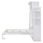 Lit escamotable mural Murphy double/grand lit avec étagères, tiroirs et lumières LED, armoire lit Murphy peu encombrante pour chambre d'amis ou bureau à domicile