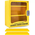 oppli Lockout Tagout Cabinet  Wall-Mountable Steel LOTO Station with 2 Adjustable Shelves  Unfilled Lock Out Tag Out Storage Cabinet (Yellow)