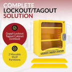 oppli Armoire de consignation/déconsignation Verrouillable Murale en Acier avec 2 étagères réglables Armoire de Rangement LOTO Vide (Jaune)