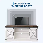 Meuble TV style ferme de 65 pouces avec portes coulissantes façon grange, centre de divertissement et console média pour salon ou chambre à coucher