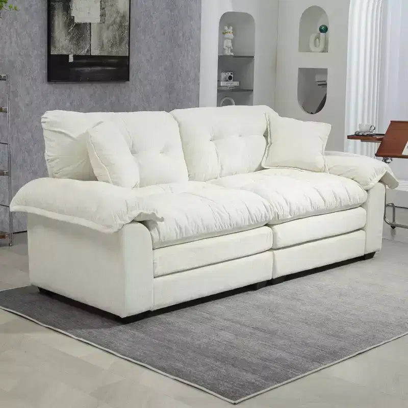 Canapé deux places large EHMKNP de 213 cm avec coussins d'assise profonds pour salon, appartement