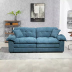 Canapé deux places large EHMKNP de 213 cm avec coussins d'assise profonds pour salon, appartement