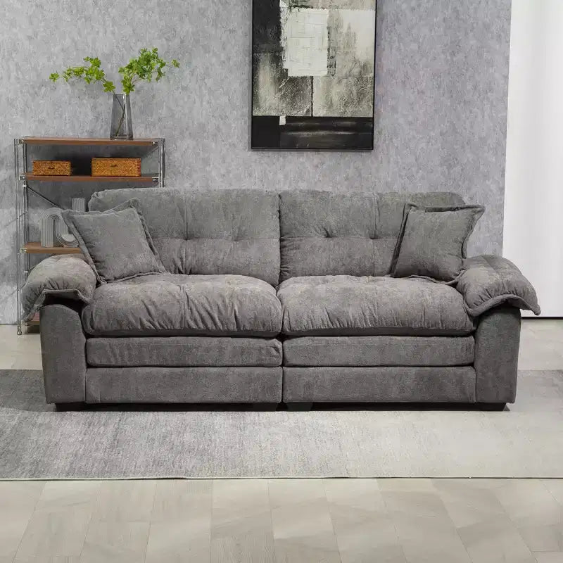 Canapé deux places large EHMKNP de 213 cm avec coussins d'assise profonds pour salon, appartement