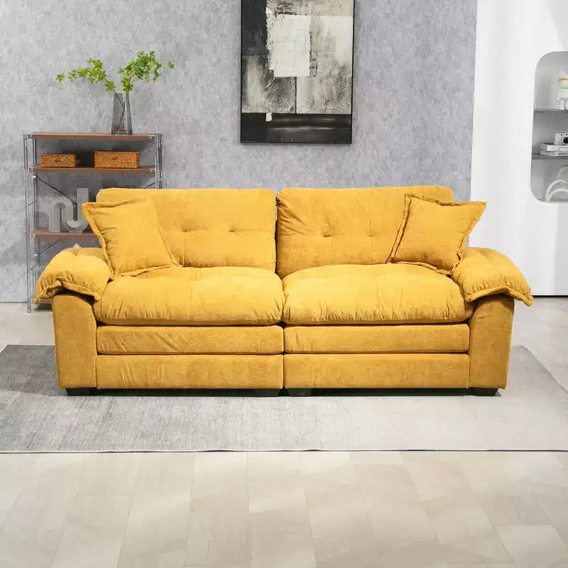 Canapé deux places large EHMKNP de 213 cm avec coussins d'assise profonds pour salon, appartement