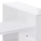 Bureau d'angle en forme de L Balconera de 140 cm avec 3 tiroirs et prises de courant, table d'ordinateur de jeu d'angle à LED avec étagère réglable