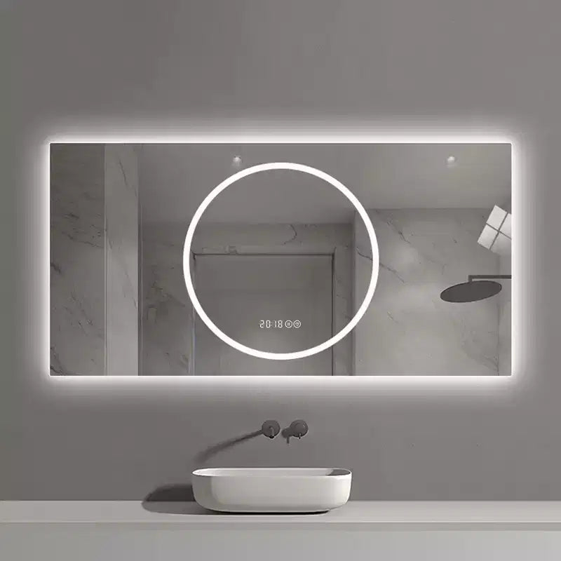 GDFStudio Mirae 48 Modern Straight-Edged Anti-Fog LED Bathroom Mirror with 3 Color Options