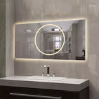 Miroir de salle de bain LED anti-buée GDFStudio Mirae 48, moderne, à bords droits, avec 3 options de couleur