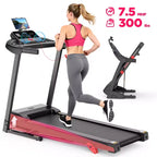 Folding Treadmill for Home with 3-Level Adjustable Incline, 3HP Quiet Motor, 7.5MPH Speed, 300 lbs Capacity, Walking & Jogging Exercise Machine