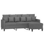 vidaXL Canapé 3 places avec pouf pour salon Tissu