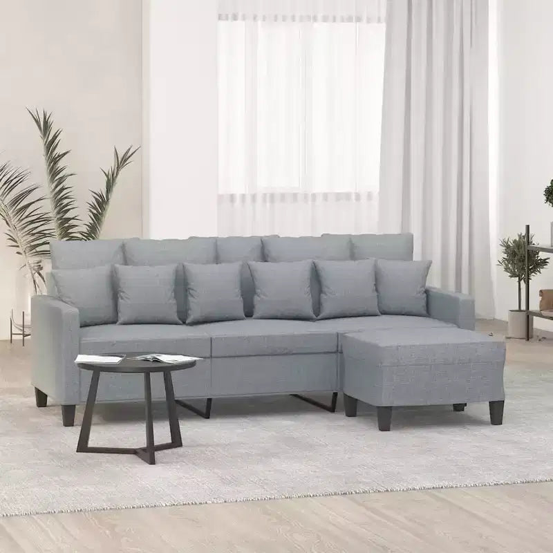 vidaXL Canapé 3 places avec pouf pour salon Tissu