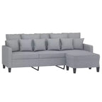 vidaXL Canapé 3 places avec pouf pour salon Tissu