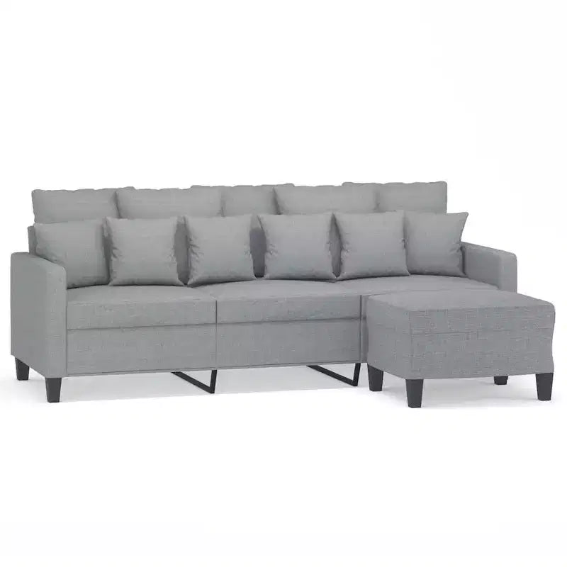 vidaXL Canapé 3 places avec pouf pour salon Tissu