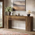 Tribesigns 71-Inch Long Console Table for Entryway, Farmhouse Sofa Console Behind Couch, Entry Table for Hallway, Foyer, Living Room, Brown