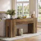 Tribesigns Grande console de 180 cm pour entrée, canapé, couloir, foyer, salon, marron