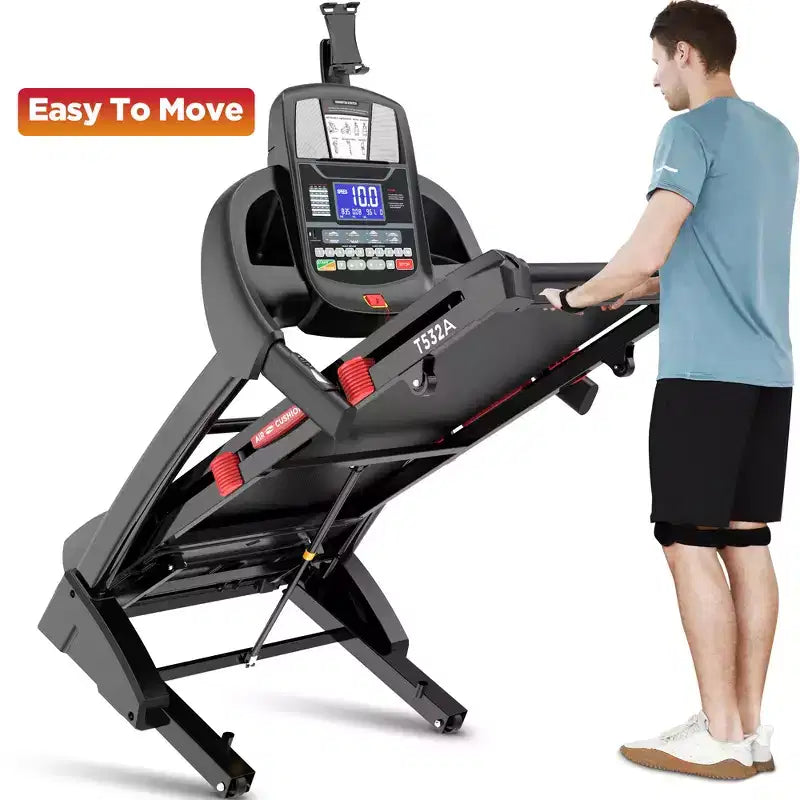 Folding Treadmill for Home, 5HP Motor, 20% Auto Incline, 12MPH, 71 Programs, Bluetooth APP, Shock-Absorbing Deck, 300LB Capacity, Knee Strap Gift