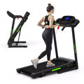 Folding Treadmill with Incline & App - Electric Running Machine for Home, Handrail Speed Controls & Built-In Pulse Monitor, Compact Design