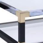 Table basse en métal Royal Hampton avec plateau et étagère en verre, noir
