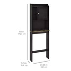 Meuble de rangement Okak de 172 cm au-dessus des toilettes avec étagères ouvertes, meuble de rangement de salle de bain en bois pour la maison, la salle de bain