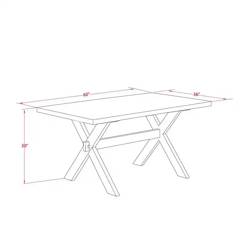 HomeStock 7-Piece Distressed Jacobean Finish Solid Wood Top Dining Table with 6-Chairs