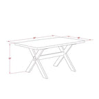 HomeStock 7-Piece Distressed Jacobean Finish Solid Wood Top Dining Table with 6-Chairs