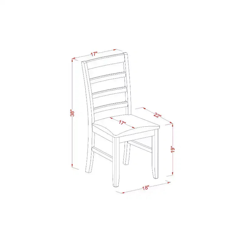 Table à manger ronde 5 pièces, plateau en bois massif finition cappuccino avec 4 chaises avec