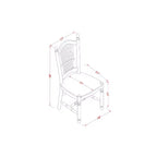 Table à manger rectangulaire 9 pièces HomeStock en bois massif finition cerisier et crème avec 8 chaises
