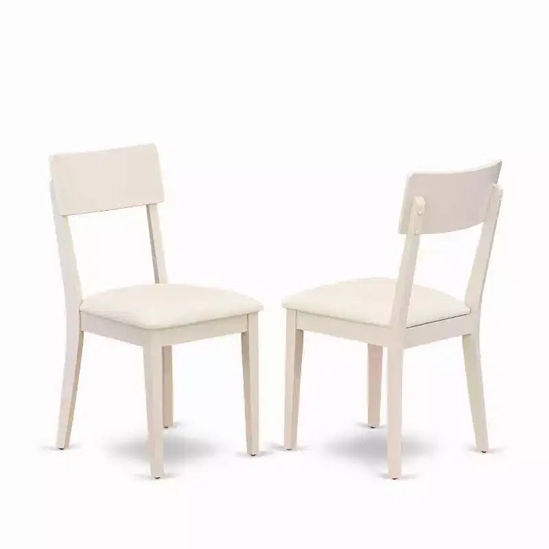HomeStock 3-Piece Linen White Finish Solid Wood Top with Dropleaf Dining Table Set