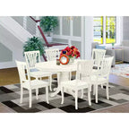 Salle à manger ovale 7 pièces - Table 107/152 cm avec rallonge et 6 chaises - Style Ferme Moderne