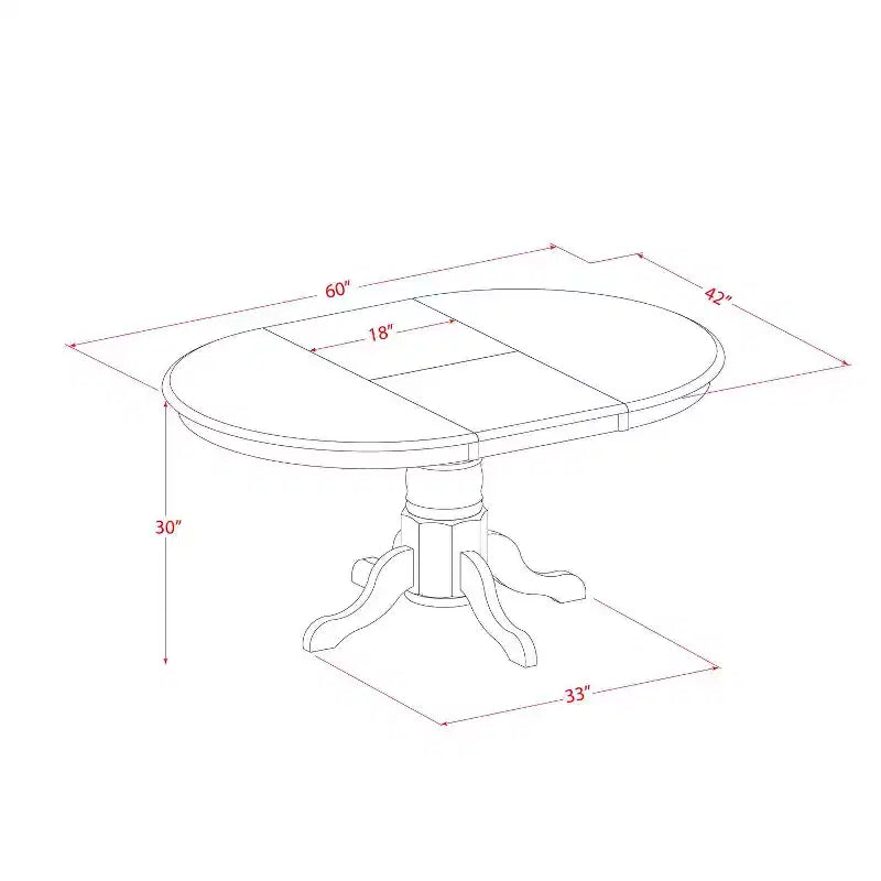 Salle à manger ovale 7 pièces - Table 107/152 cm avec rallonge et 6 chaises - Style Ferme Moderne