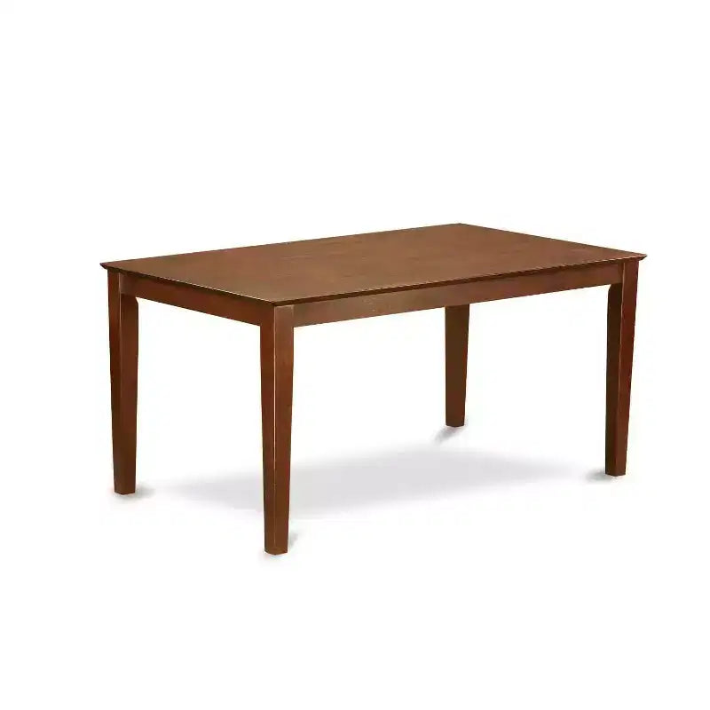 HomeStock 5-Piece Rectangle Mahogany Finish Solid Wood Top Dining Table with 2 Benches, 2 Chairs