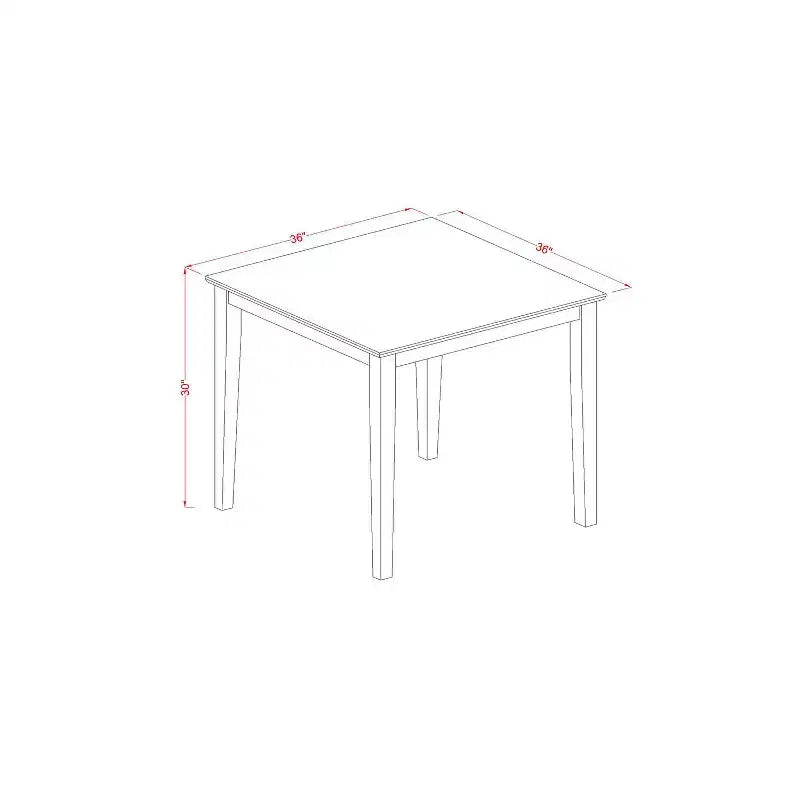 HomeStock Table à manger 5 pièces en bois massif finition acajou avec 4 chaises