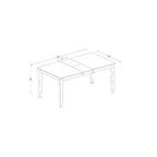 Ensemble de salle à manger 7 pièces - Table rectangulaire avec rallonge papillon et 6 chaises de cuisine - Finition noir et cerisier