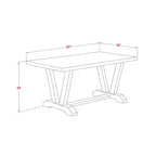 HomeStock Table de salle à manger rectangulaire 6 pièces en bois massif finition jacobéen vieilli avec 1 banc et 4 chaises