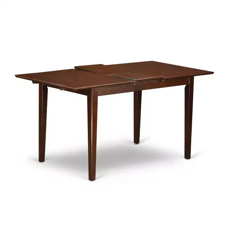 Salle à Manger Élégante - Table en Acajou et 6 Chaises - Table Rectangulaire avec Rallonge - Construction en Bois Massif