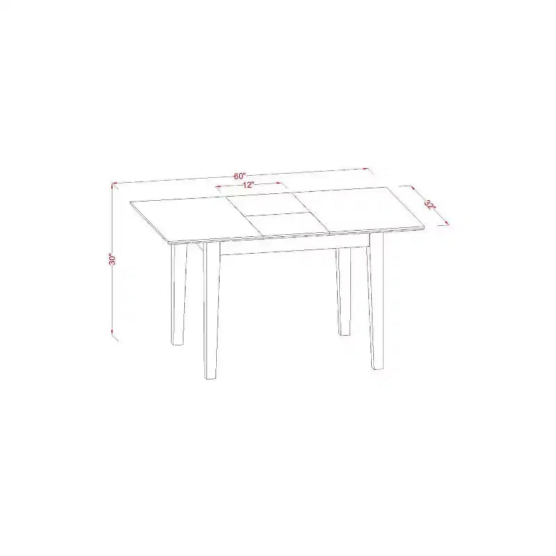 Salle à Manger Élégante - Table en Acajou et 6 Chaises - Table Rectangulaire avec Rallonge - Construction en Bois Massif