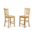 Ensemble de salle à manger à hauteur de comptoir de cuisine - Table et 4 chaises - Fini chêne