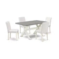 HomeStock 5-Pc Natural Oak Finish Solid Wood Top Dining table with 4 Chairs