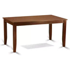 HomeStock Ensemble de 5 pièces : table à manger rectangulaire en bois massif finition acajou avec 4 chaises