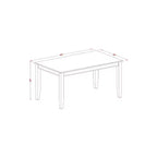 HomeStock Ensemble de 5 pièces : table à manger rectangulaire en bois massif finition acajou avec 4 chaises